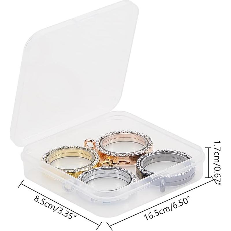 4pcs Colgantes de Locket PH PandaHall con Rhinestone 2.79cm