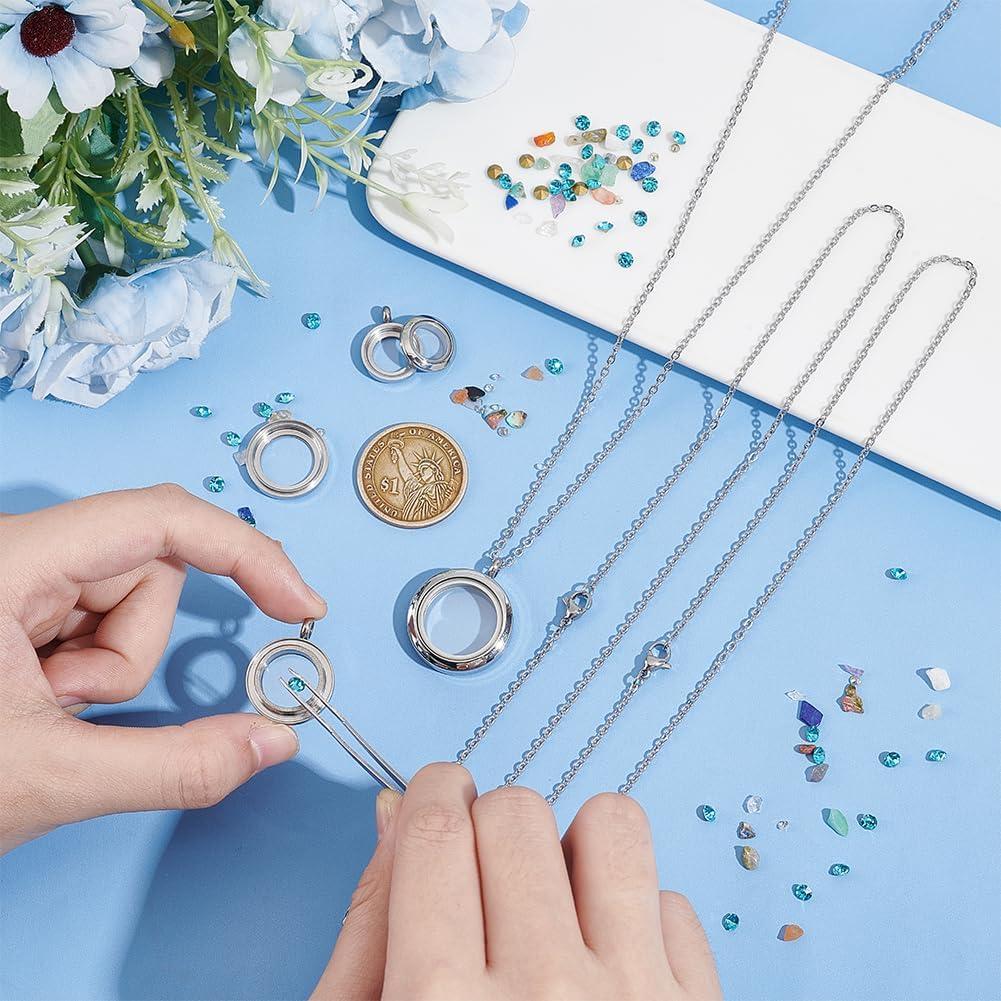 Colgantes de Locket Flotante UNICRAFTALE 3pcs Acero Inoxidable