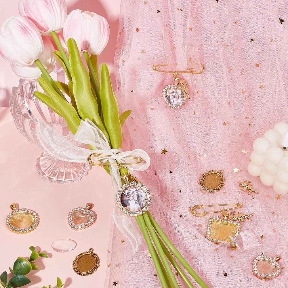 Kit de Charm de Foto para Ramo de Boda UNICRAFTALE DIY 6 Piezas