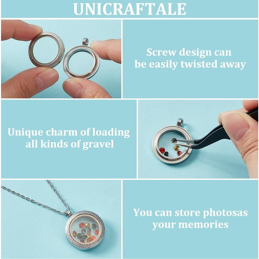 Colgante Locket de Memoria UNICRAFTALE 30mm Acero Inoxidable