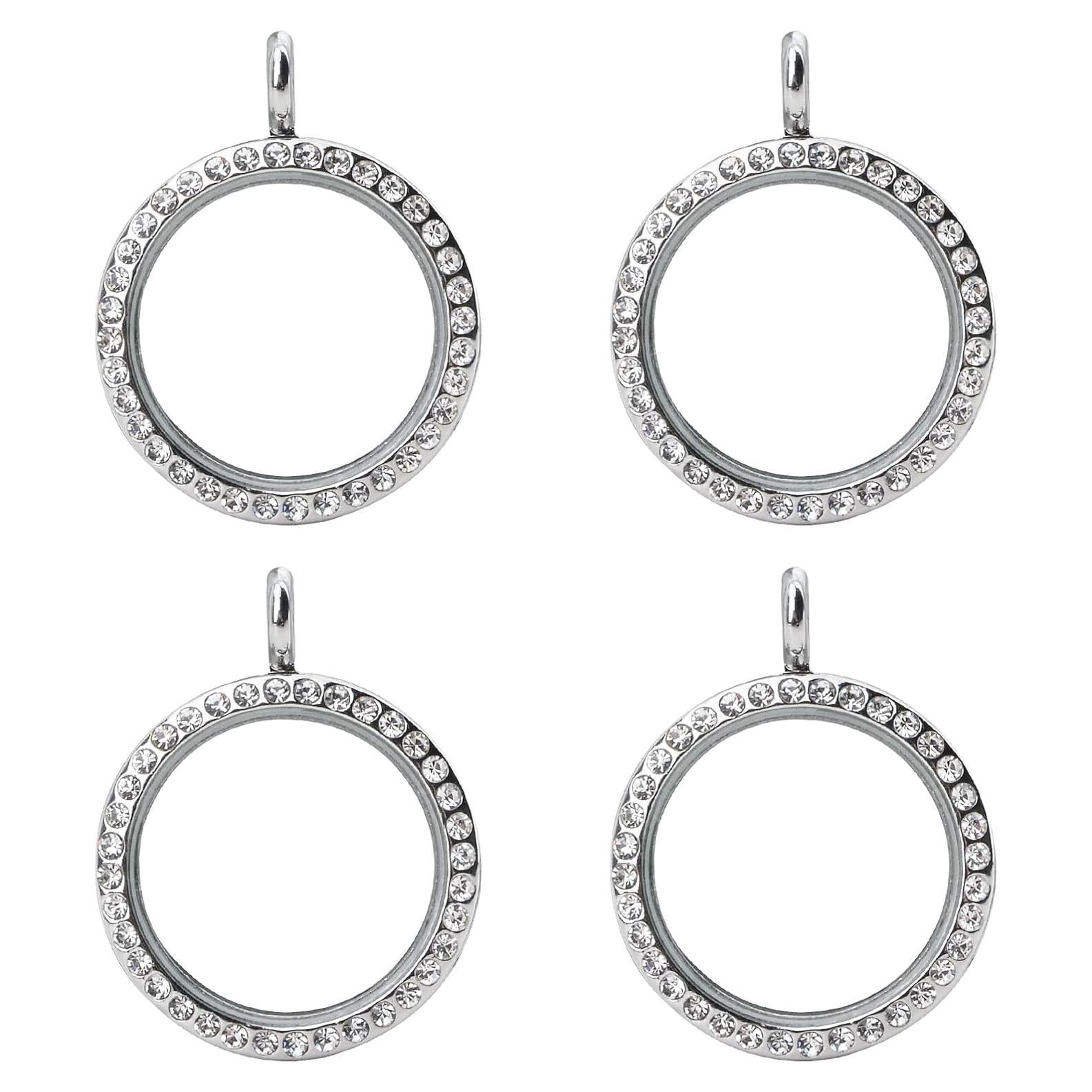 Encantos de Foto WANDIC 4 Piezas Plateados 30mm para Ramo de Boda