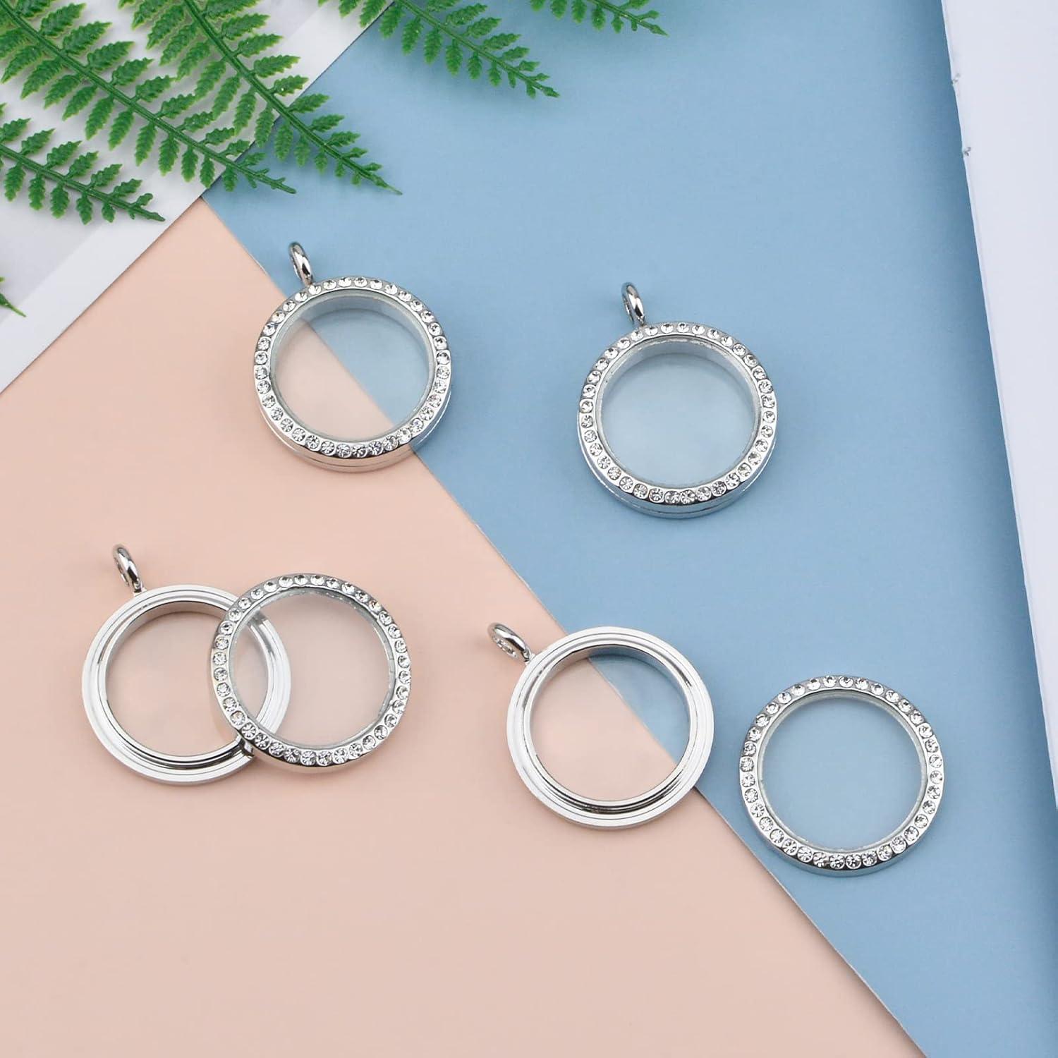 Encantos de Foto WANDIC 4 Piezas Plateados 30mm para Ramo de Boda