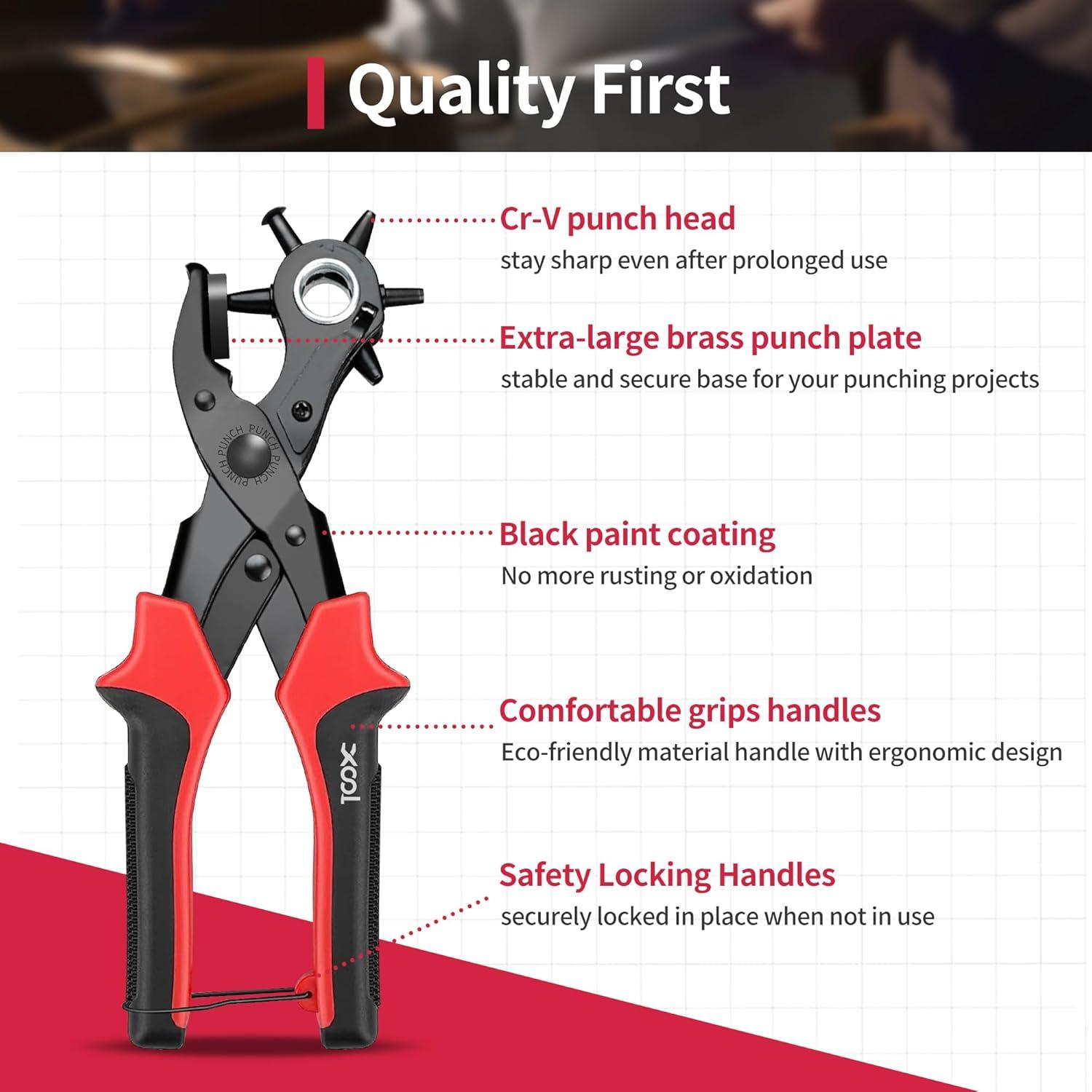 Kit de Alicates Perforadores de Cuero XOOL - 6 Tamaños