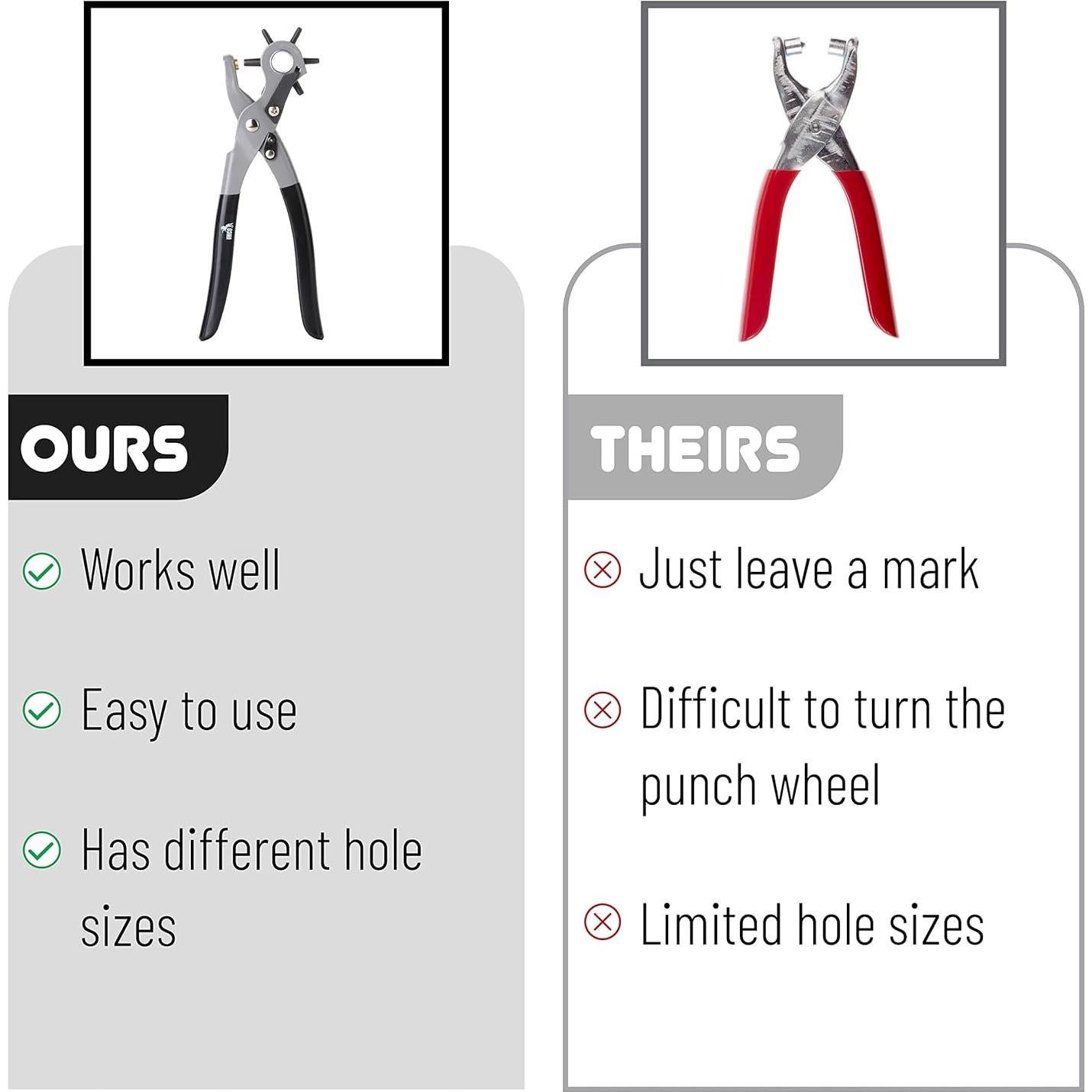 Herramienta de Perforación de Agujeros de Cuero UNCO - 6 Tamaños