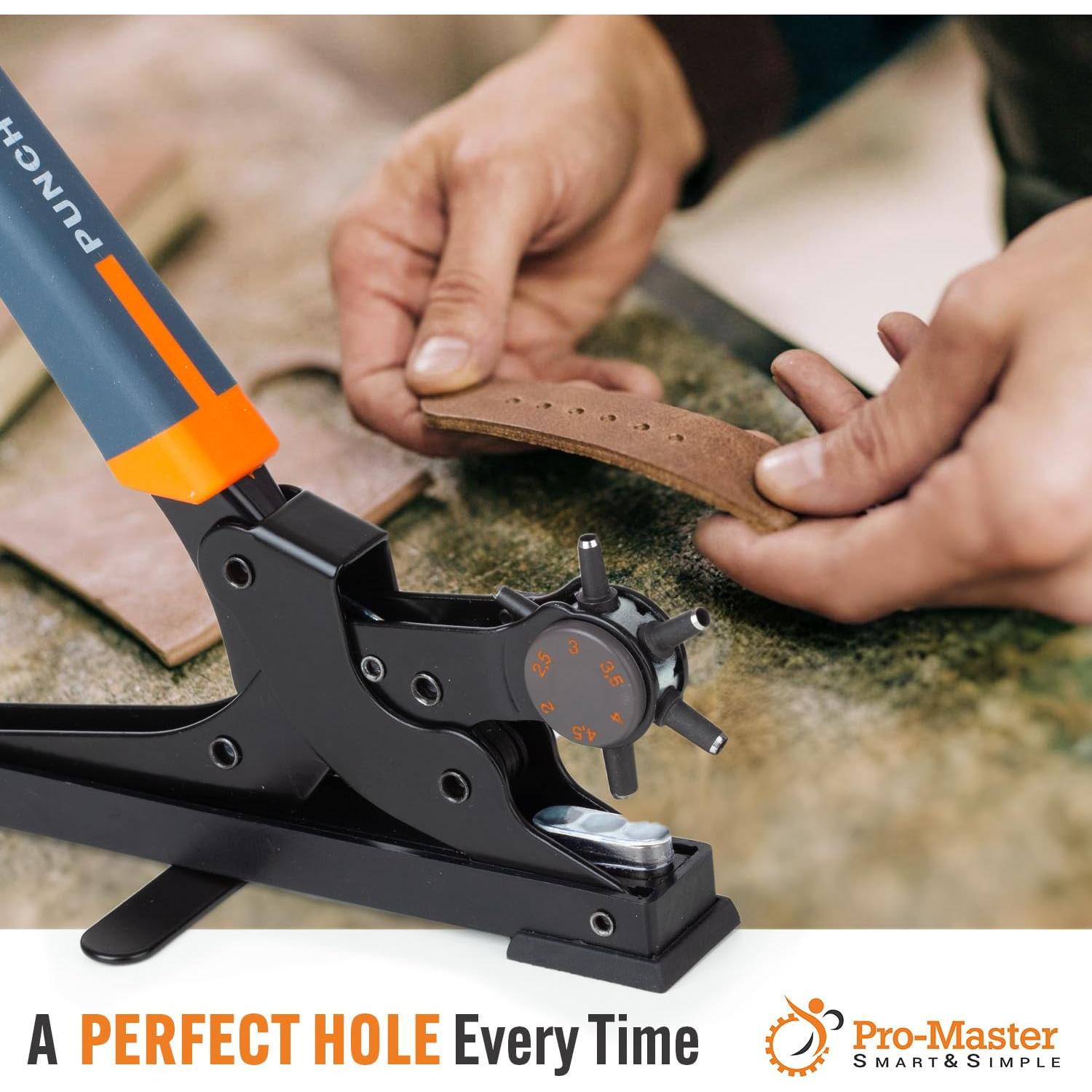 Perforadora de Agujeros de Escritorio Pro-Master - 6 Tamaños, Acero Carbono