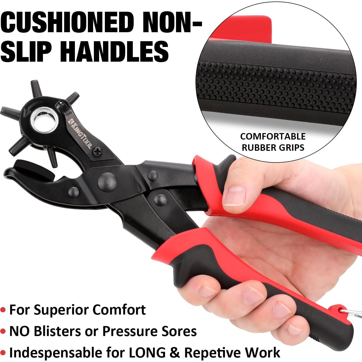 Juego de Perforadoras de Cuero KingTool, 6 Tamaños, Manual