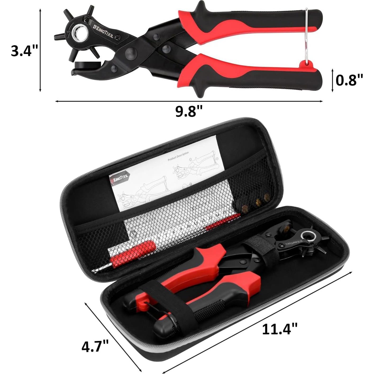 Juego de Perforadoras de Cuero KingTool, 6 Tamaños, Manual