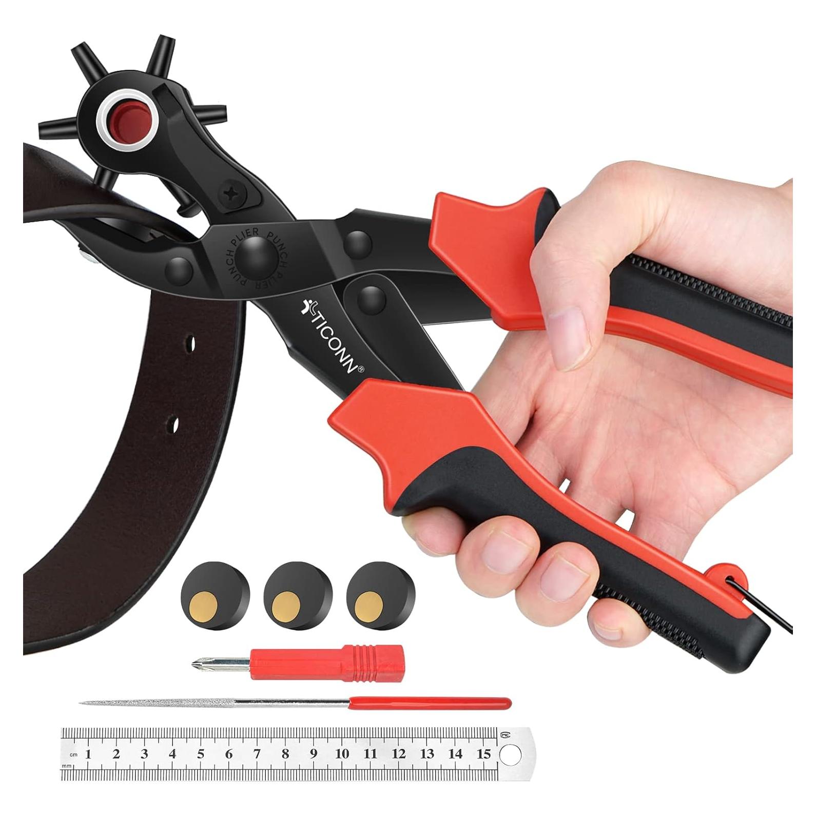 Juego de Perforación de Agujeros de Cuero TICONN - 6 Tamaños