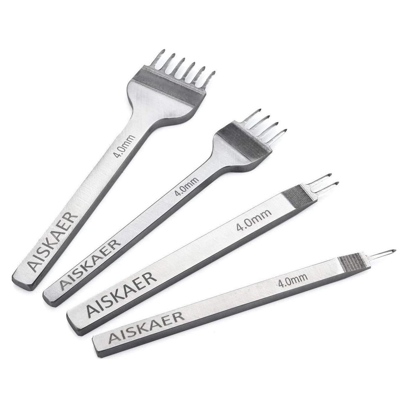Juego de Punch de Costura de Cuero Aiskaer 4mm Acero Blanco