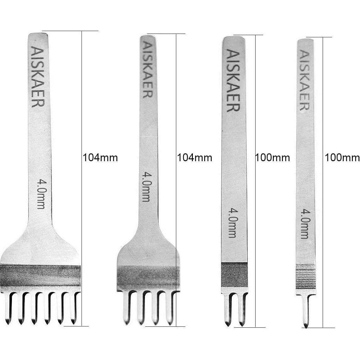 Juego de Punch de Costura de Cuero Aiskaer 4mm Acero Blanco