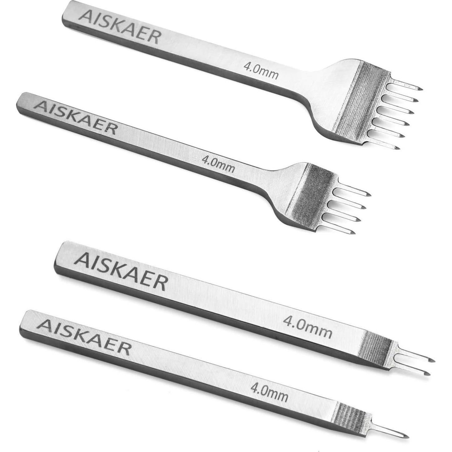Juego de Punch de Costura de Cuero Aiskaer 4mm Acero Blanco