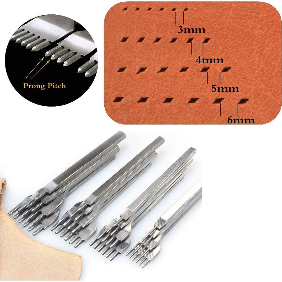 Juego de Punch de Costura de Cuero Aiskaer 4mm Acero Blanco