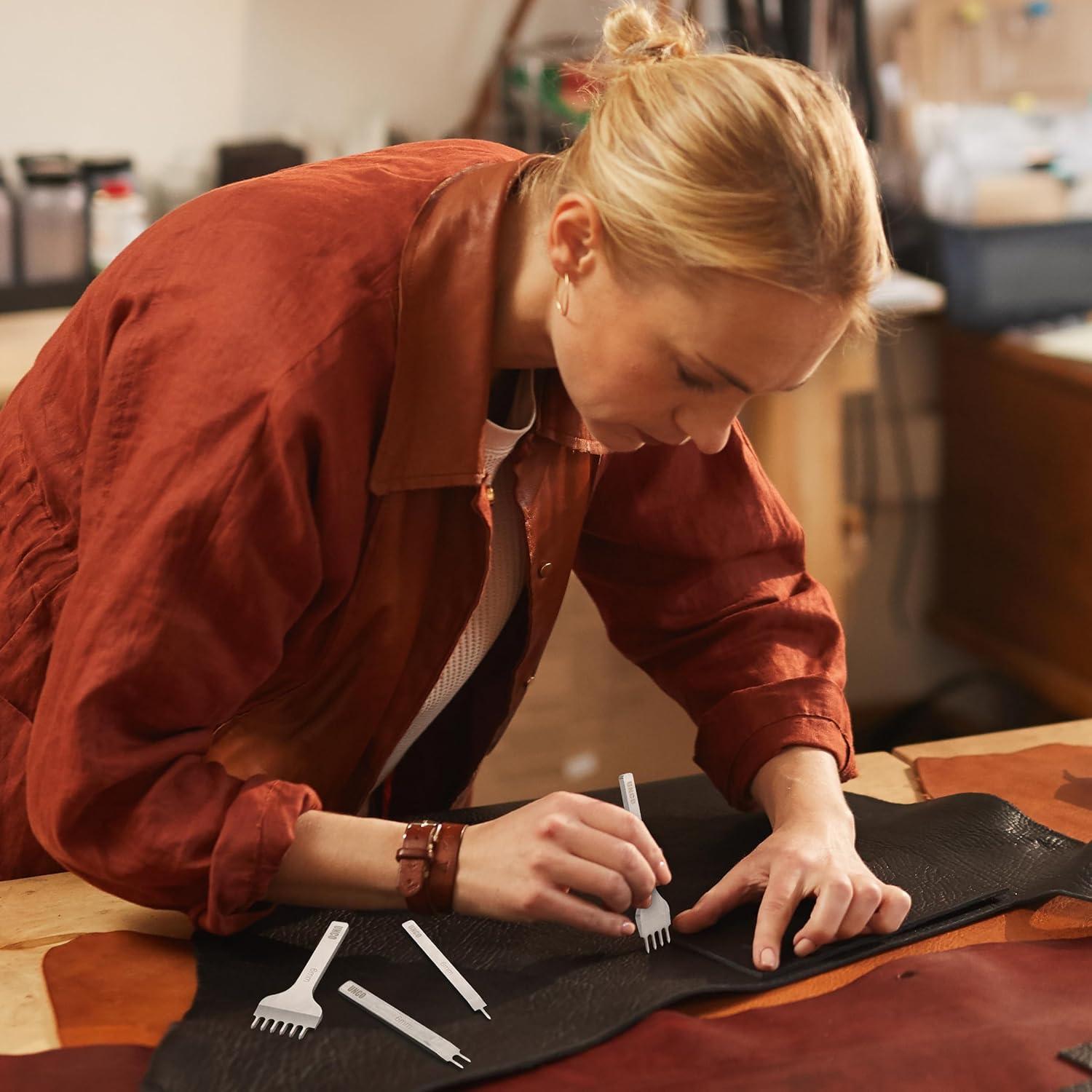 Kit de Herramientas de Costura de Cuero UNCO - 4 Piezas 3 mm