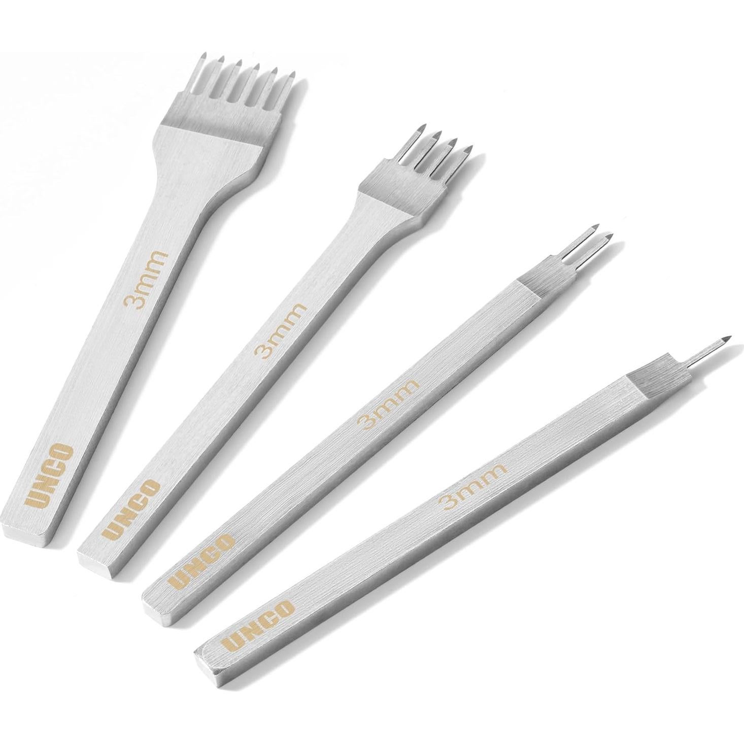 Kit de Herramientas de Costura de Cuero UNCO - 4 Piezas 3 mm