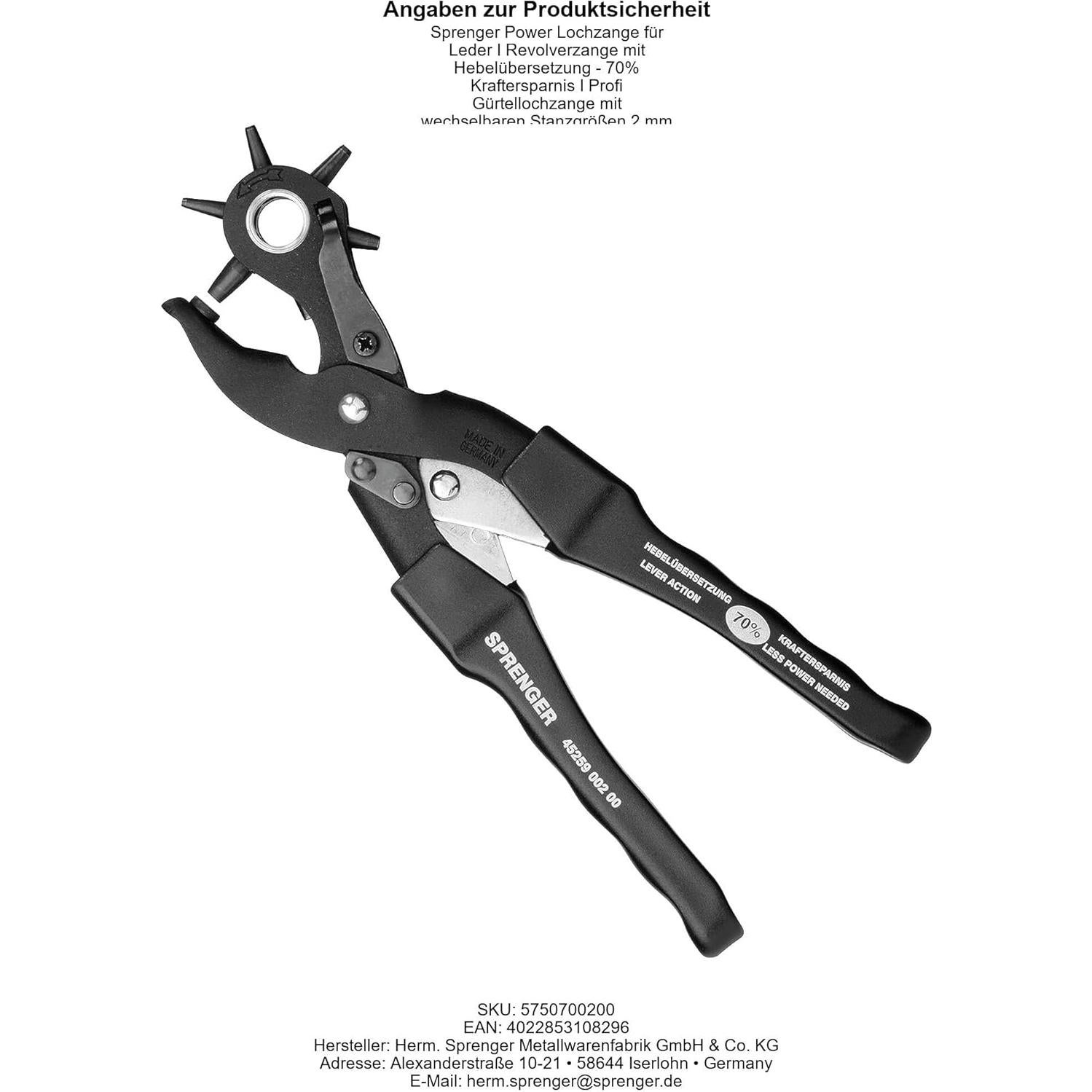 Perforadora de Cuero Herm Sprenger - 6 Tamaños - Hecho en Alemania