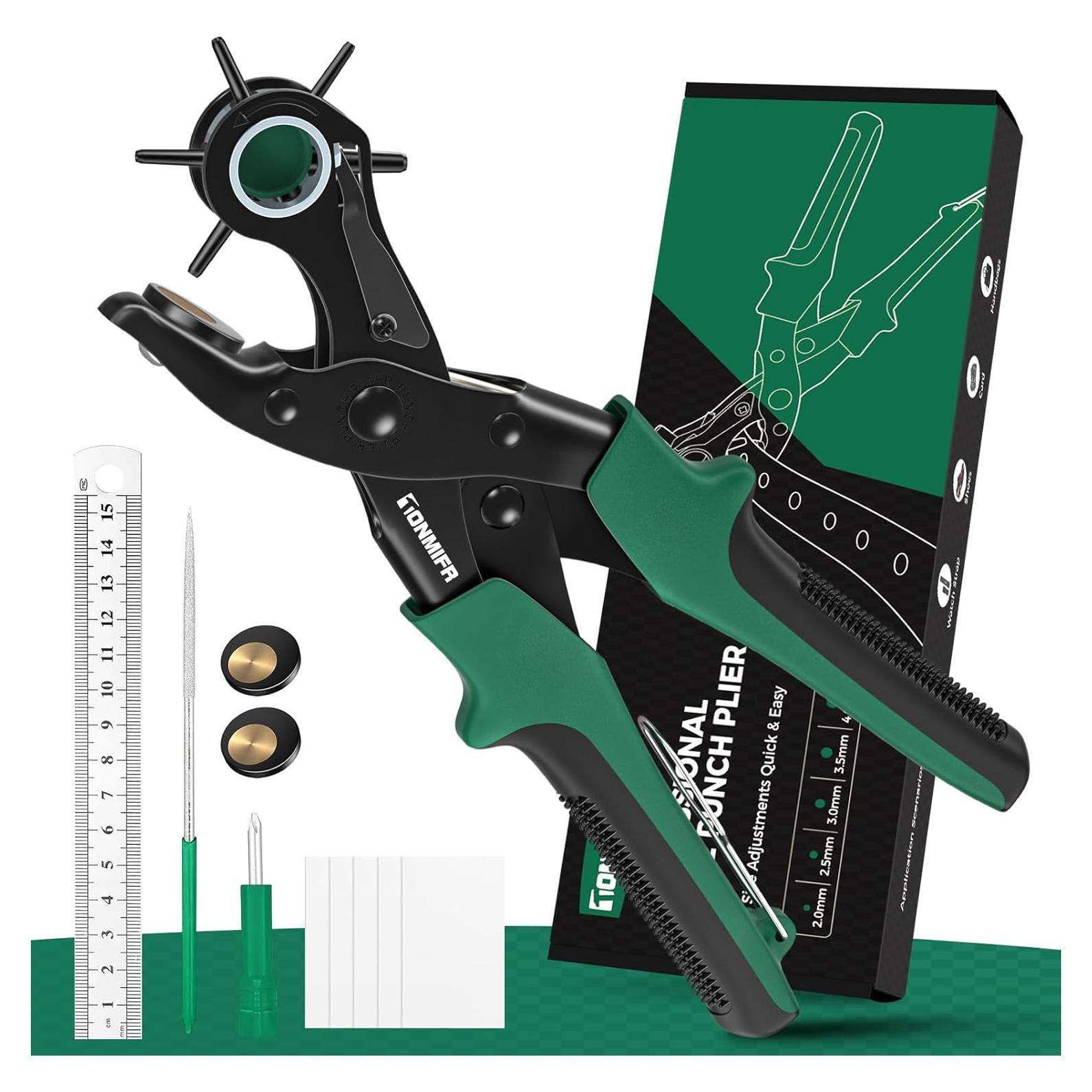 Agujereador de Cuero Tonmifr Profesional 6 Tamaños 2-4.5mm