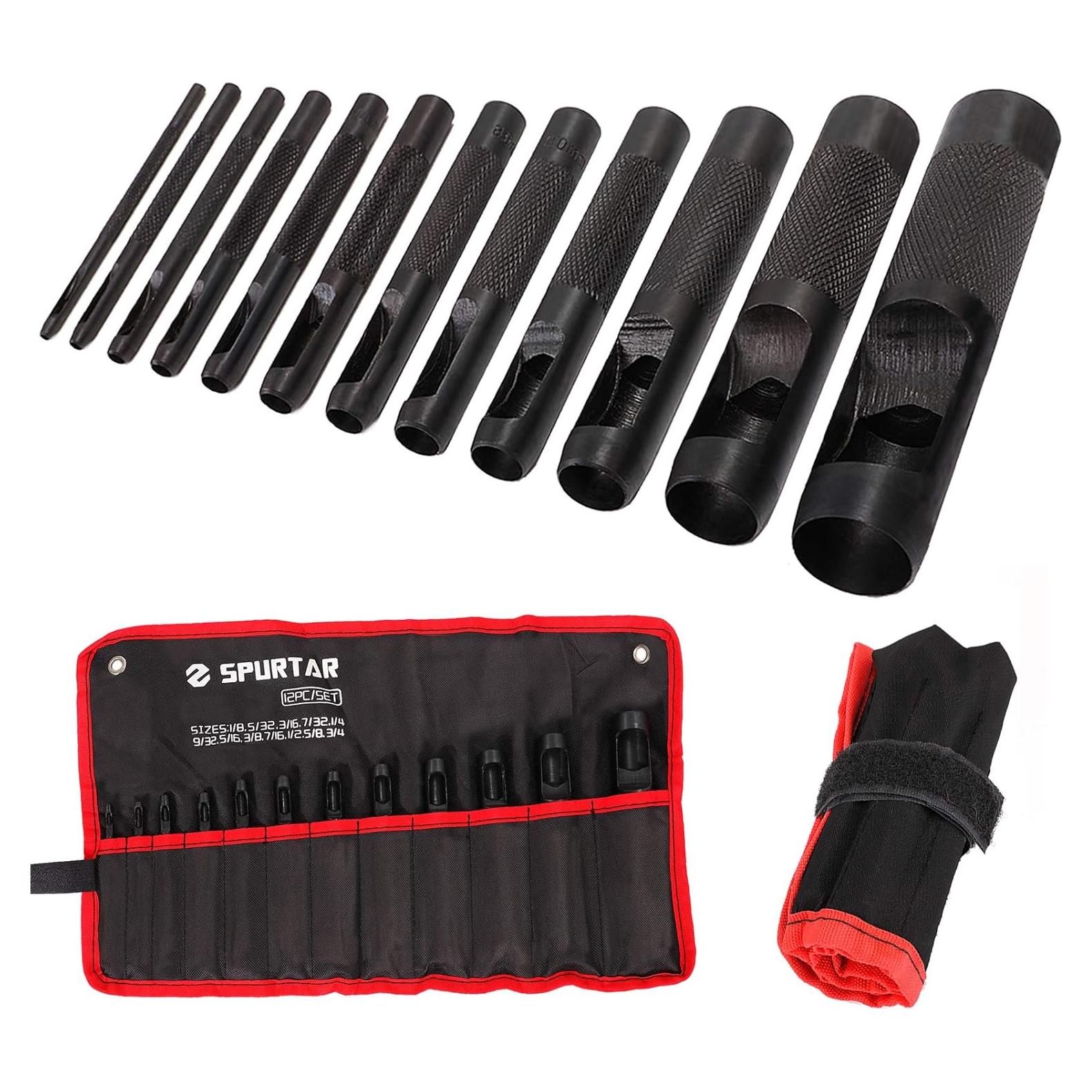 Juego de Punches Huecos Spurtar 12 Piezas Acero Carbono