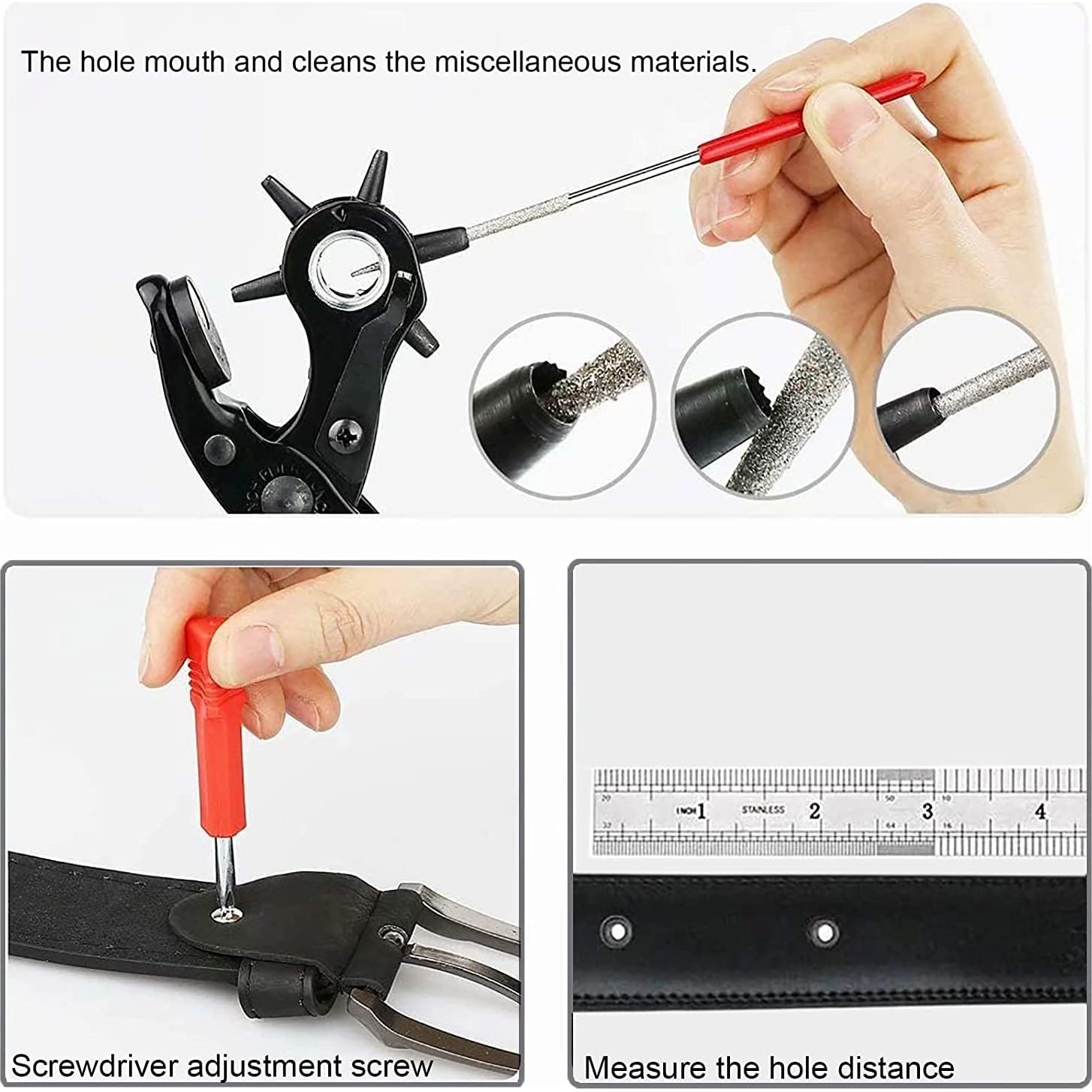 Perforadora de Agujeros de Cuero WDDBHSKN 6 Diámetros 2-4.5mm