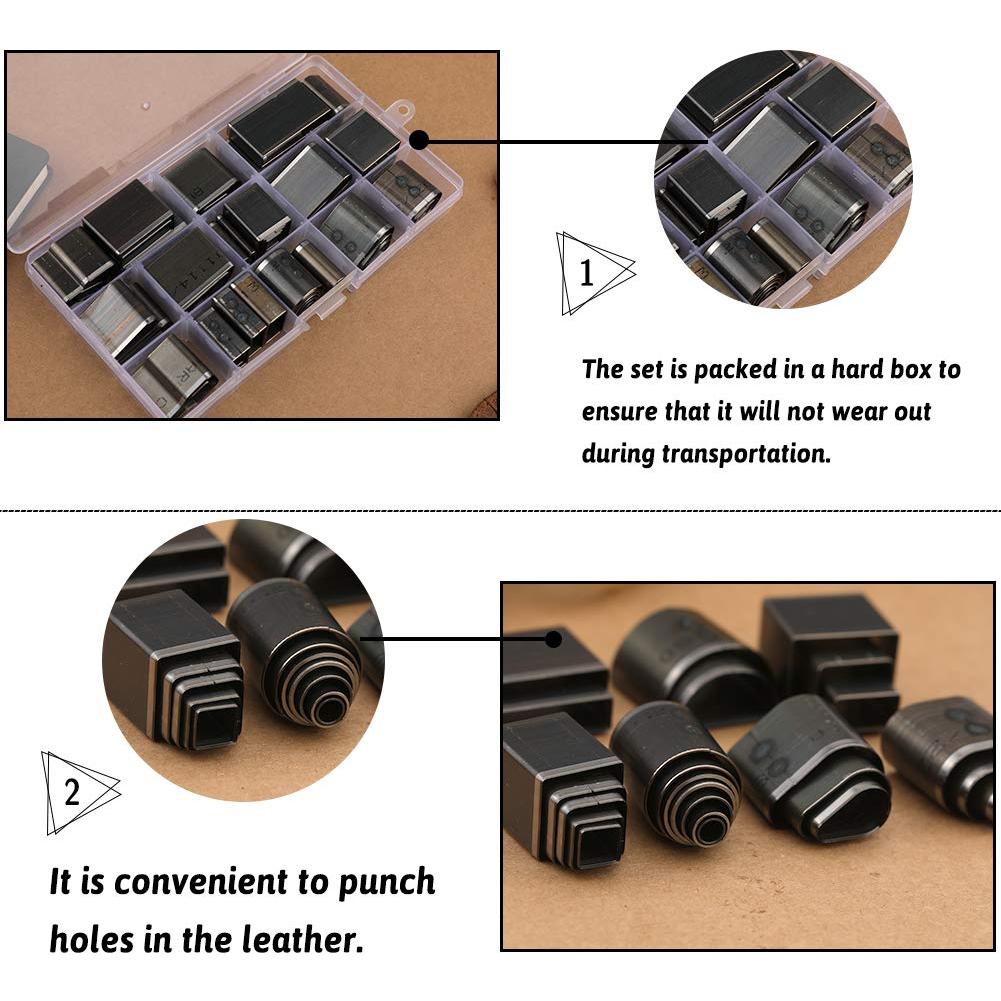 Conjunto de Herramientas de Perforación de Cuero Yizzvb 52 Piezas
