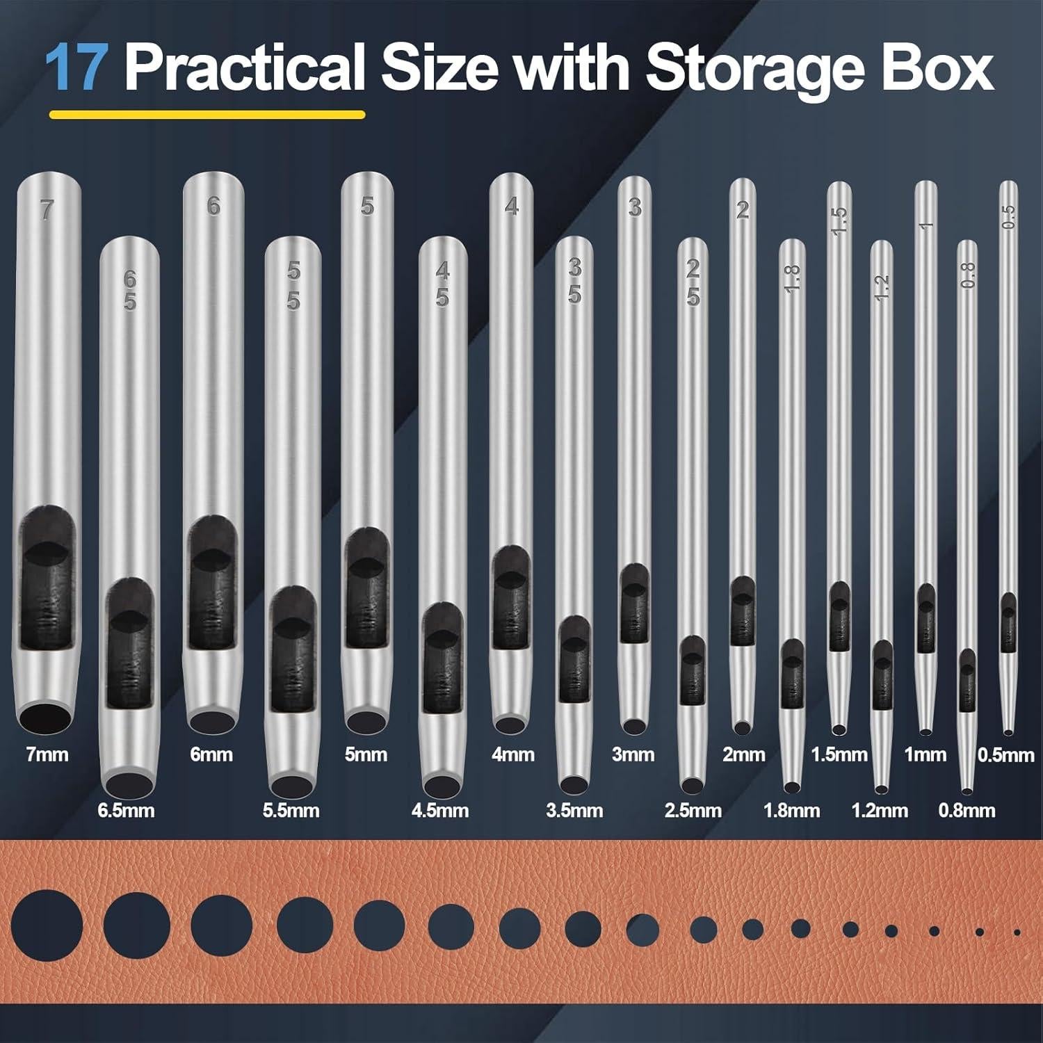 Set de 17 Piezas Perforadoras de Agujeros de Cuero Boyistar