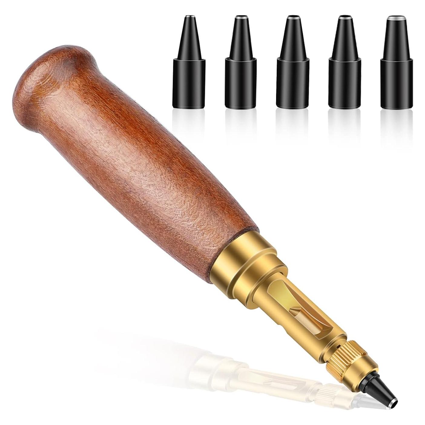 Perforadora de Agujeros de Cuero TLKKUE Ajustable 6 Tamaños