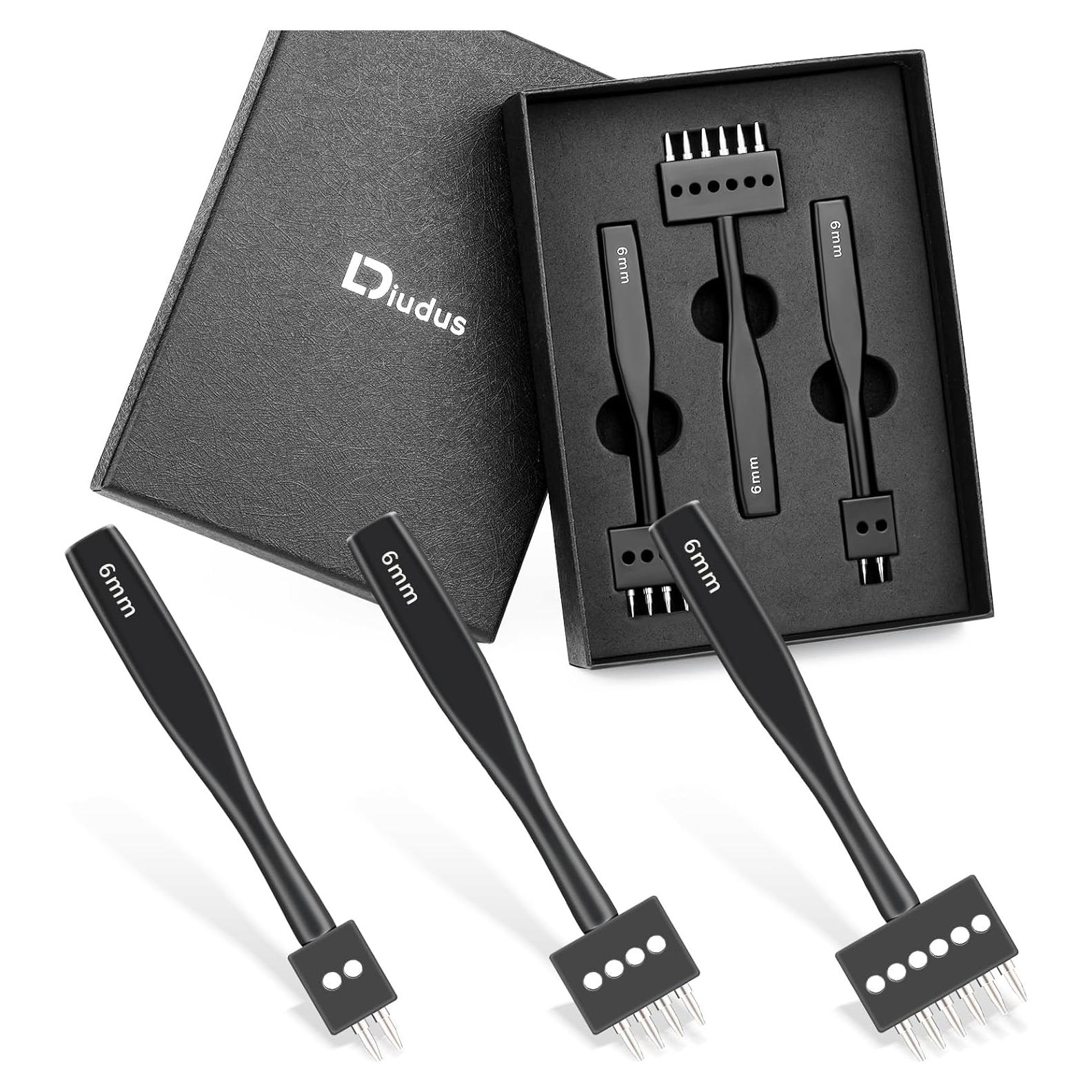 Perforadora de Agujeros de Cuero DIUDUS 6mm 2/4/6 Puntas