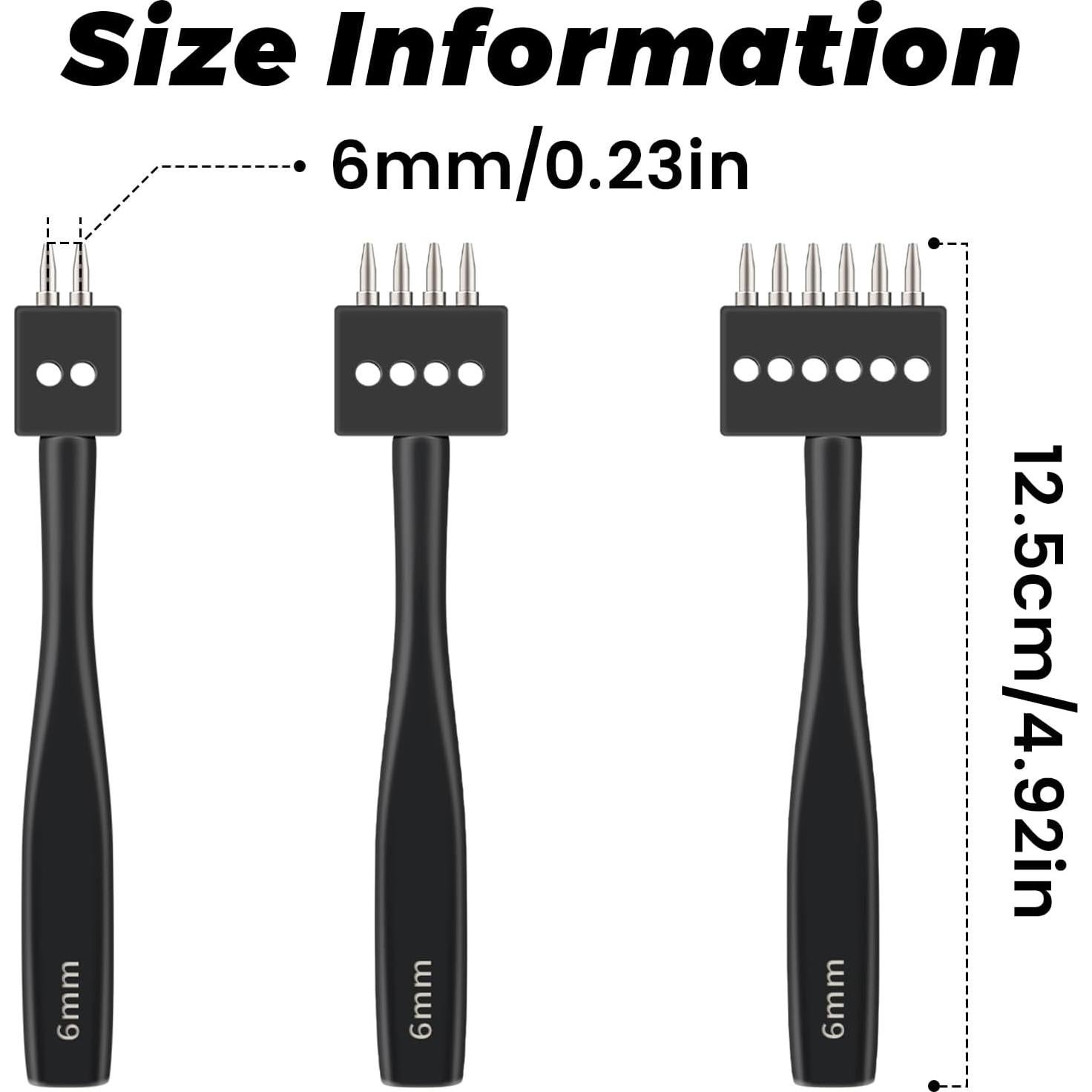 Perforadora de Agujeros de Cuero DIUDUS 6mm 2/4/6 Puntas