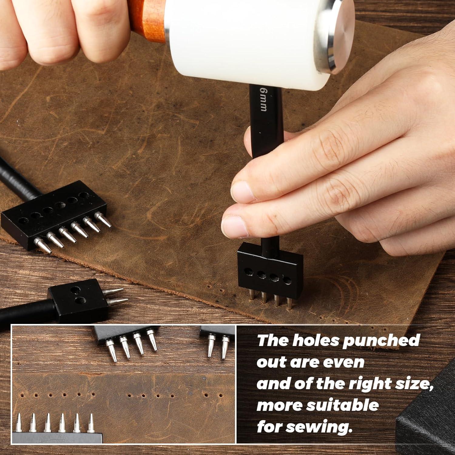 Perforadora de Agujeros de Cuero DIUDUS 6mm 2/4/6 Puntas