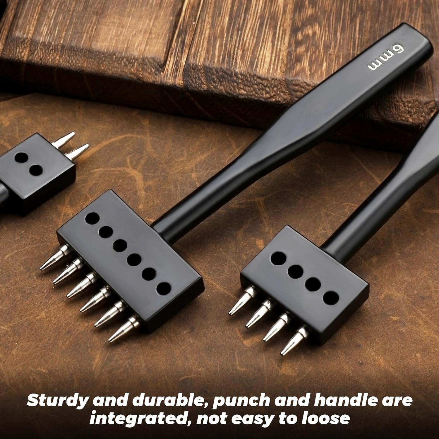 Perforadora de Agujeros de Cuero DIUDUS 6mm 2/4/6 Puntas