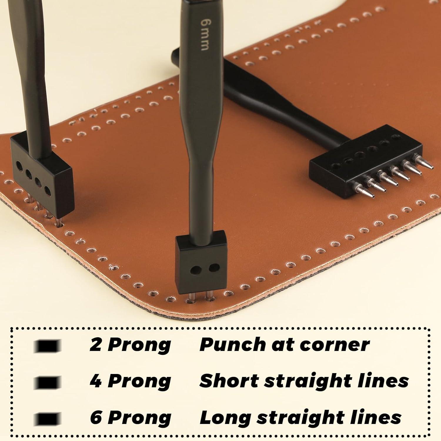 Perforadora de Agujeros de Cuero DIUDUS 6mm 2/4/6 Puntas