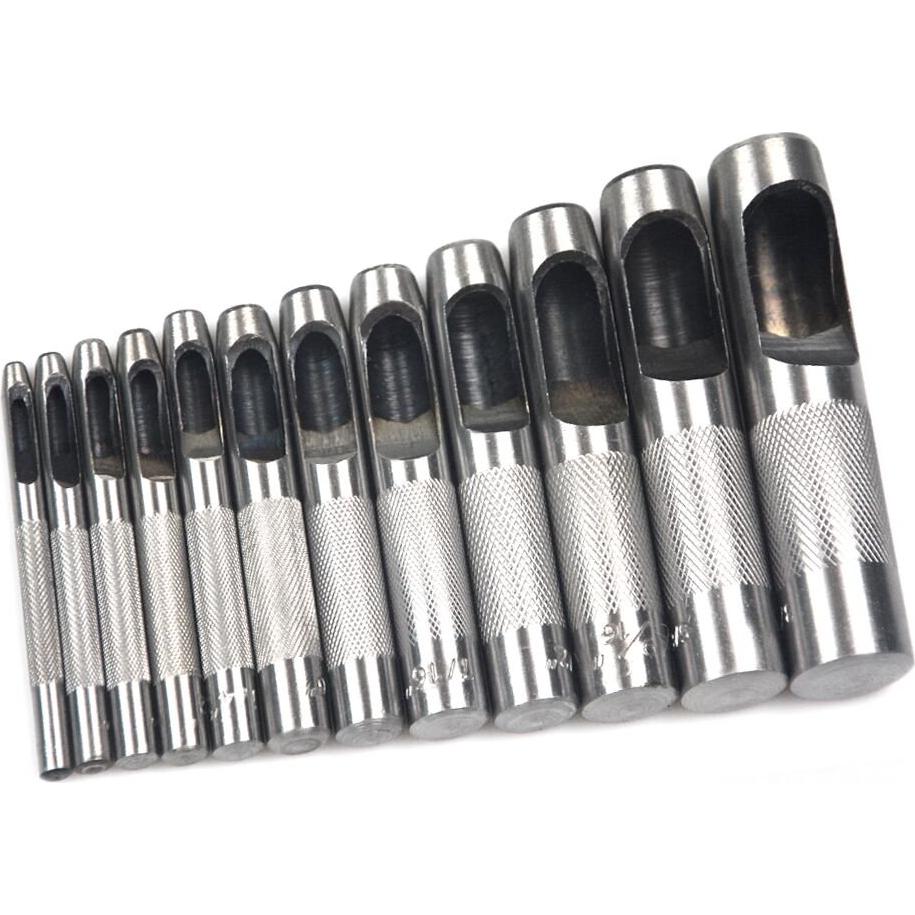 Set de Punzones de Cuero OWDEN 12 Piezas con Mate de Corte