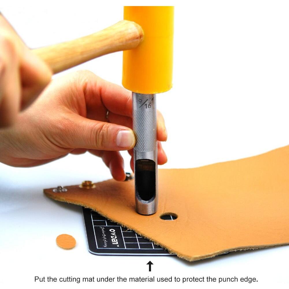 Set de Punzones de Cuero OWDEN 12 Piezas con Mate de Corte