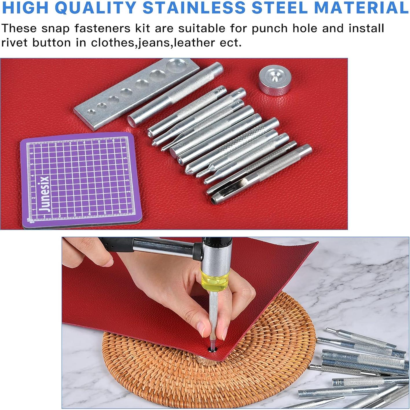 Kit de Colocación de Remaches 14 Pcs Worldity Acero Inoxidable