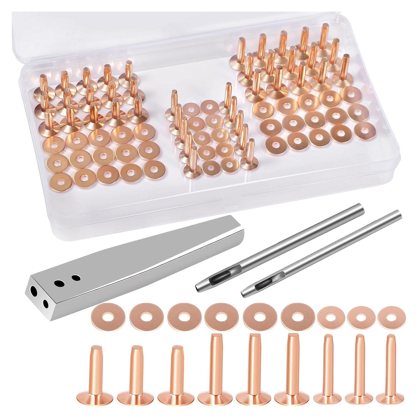 Kit de Remaches de Cobre JUNESunShine 40 Piezas para Cuero
