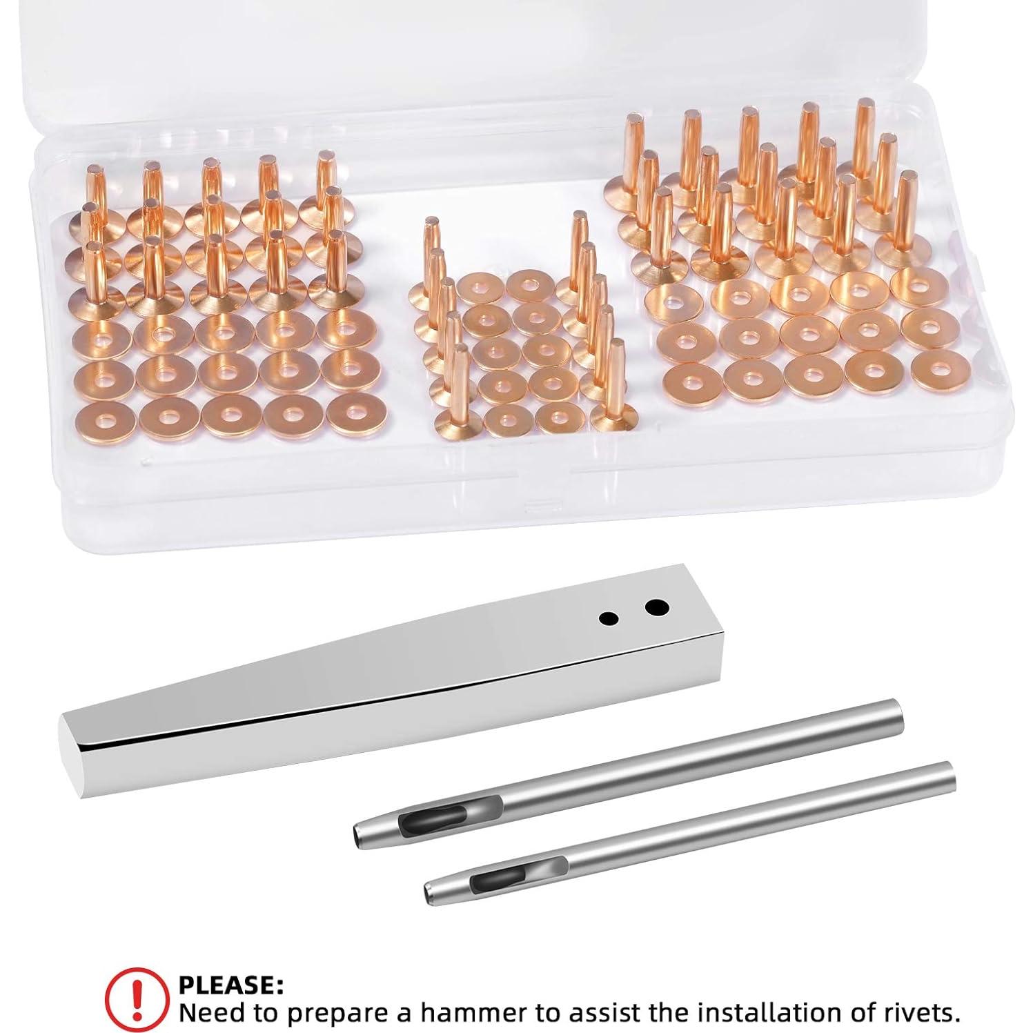 Kit de Remaches de Cobre JUNESunShine 40 Piezas para Cuero