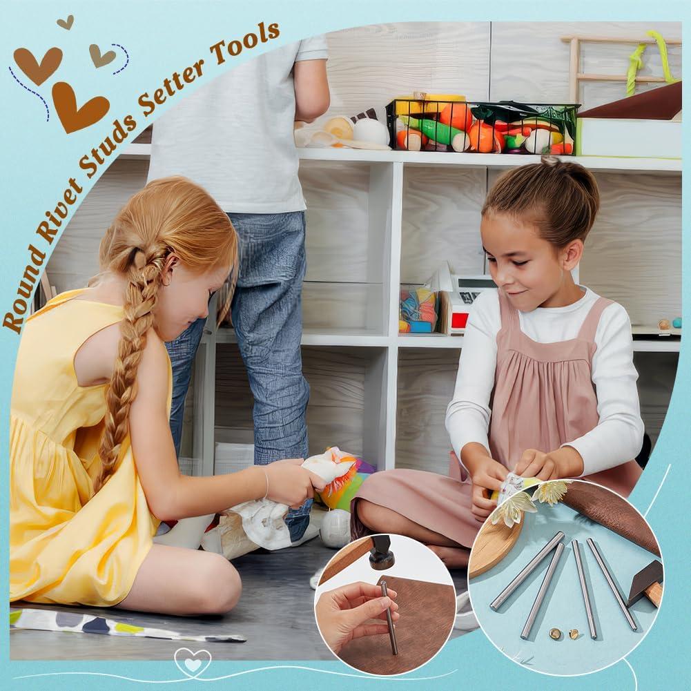 Herramienta de Estampado de Remaches FINGERINSPIRE 4 Pcs Acero