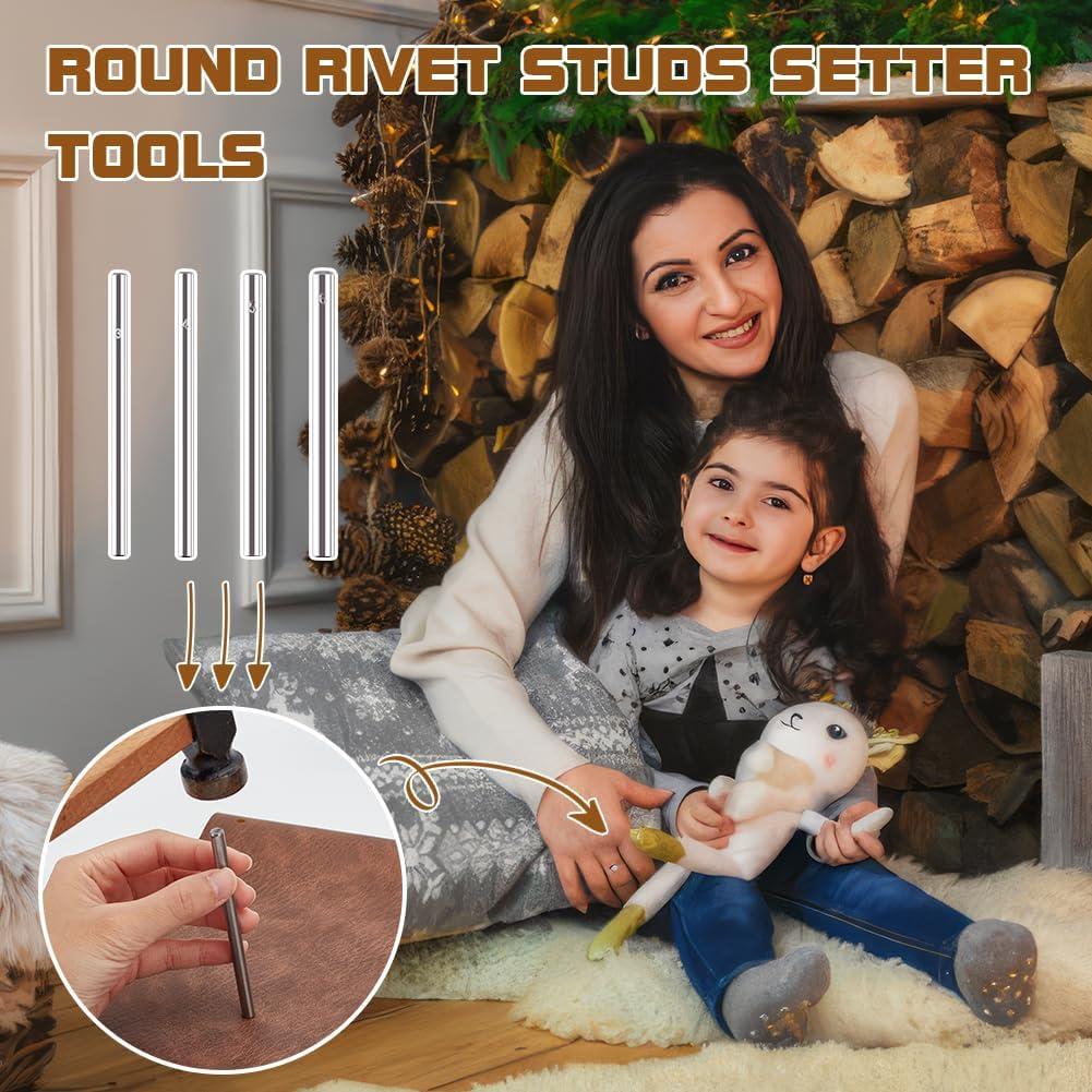 Herramienta de Estampado de Remaches FINGERINSPIRE 4 Pcs Acero