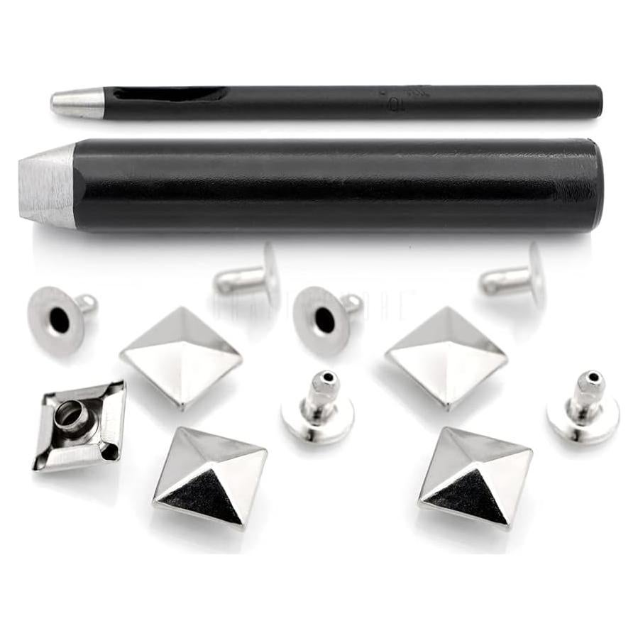 Herramienta para Remaches CRAFTMEMORE 7mm + Cortador + 20 Remaches Plata