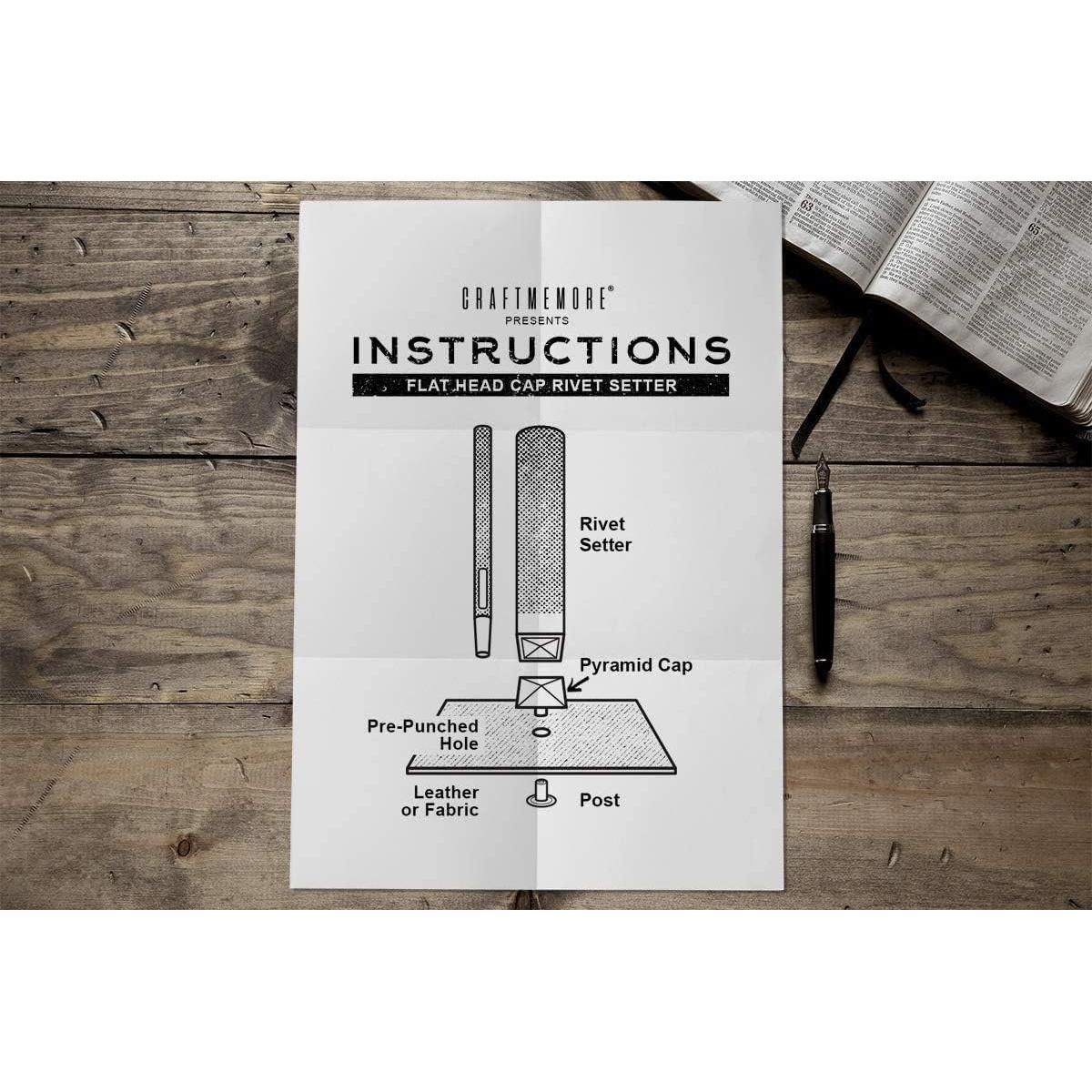 Herramienta para Remaches CRAFTMEMORE 7mm + Cortador + 20 Remaches Plata