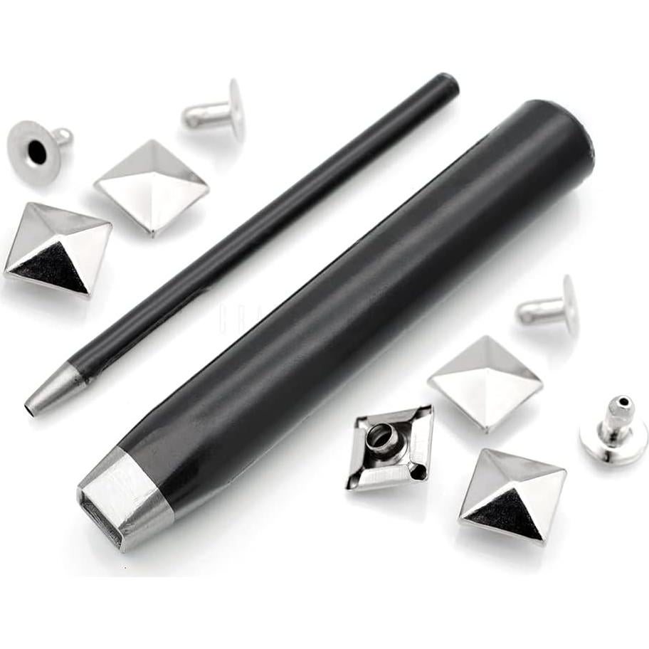 Herramienta para Remaches CRAFTMEMORE 7mm + Cortador + 20 Remaches Plata