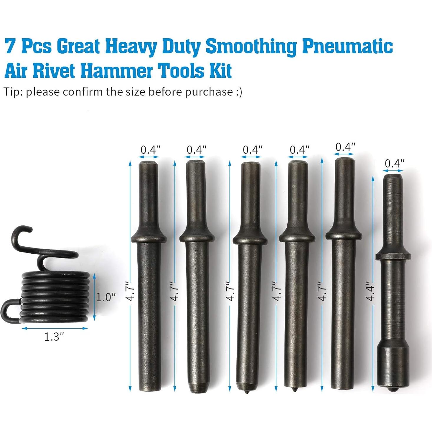 Kit de herramientas de martillo de remache neumático Anndason 7 piezas