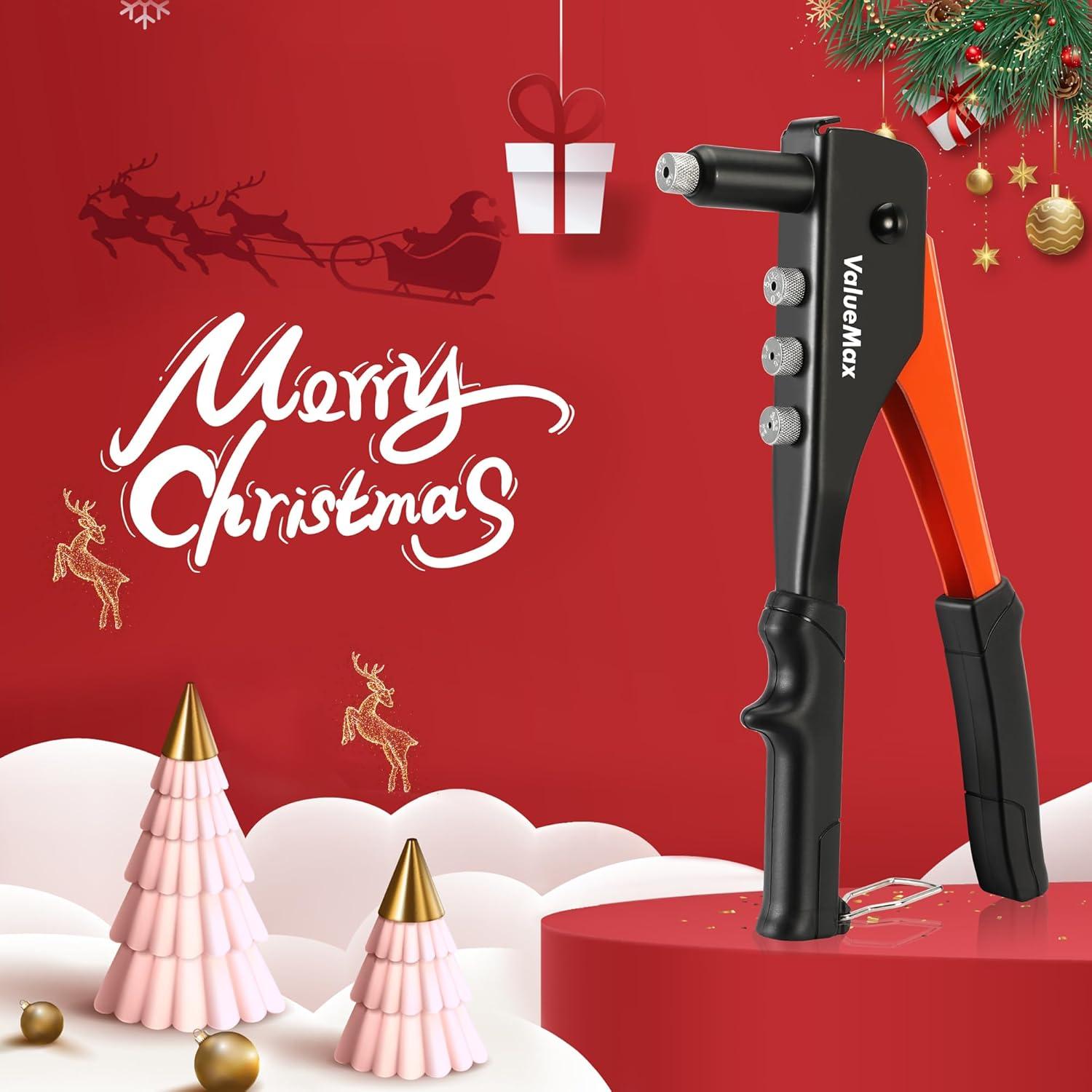 Remachadora de Mano ValueMax 4-en-1 con 200 Remaches 2.4-4.8mm