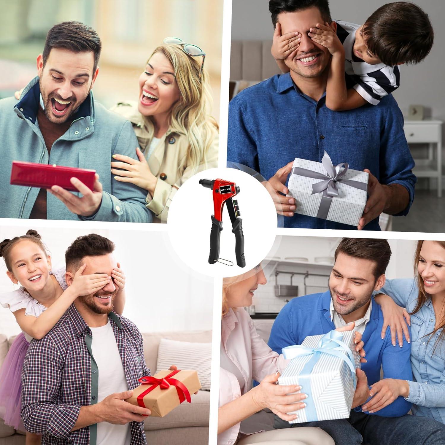 Kit de Remachadora Manual WETOLS con 200 Remaches y Estuche