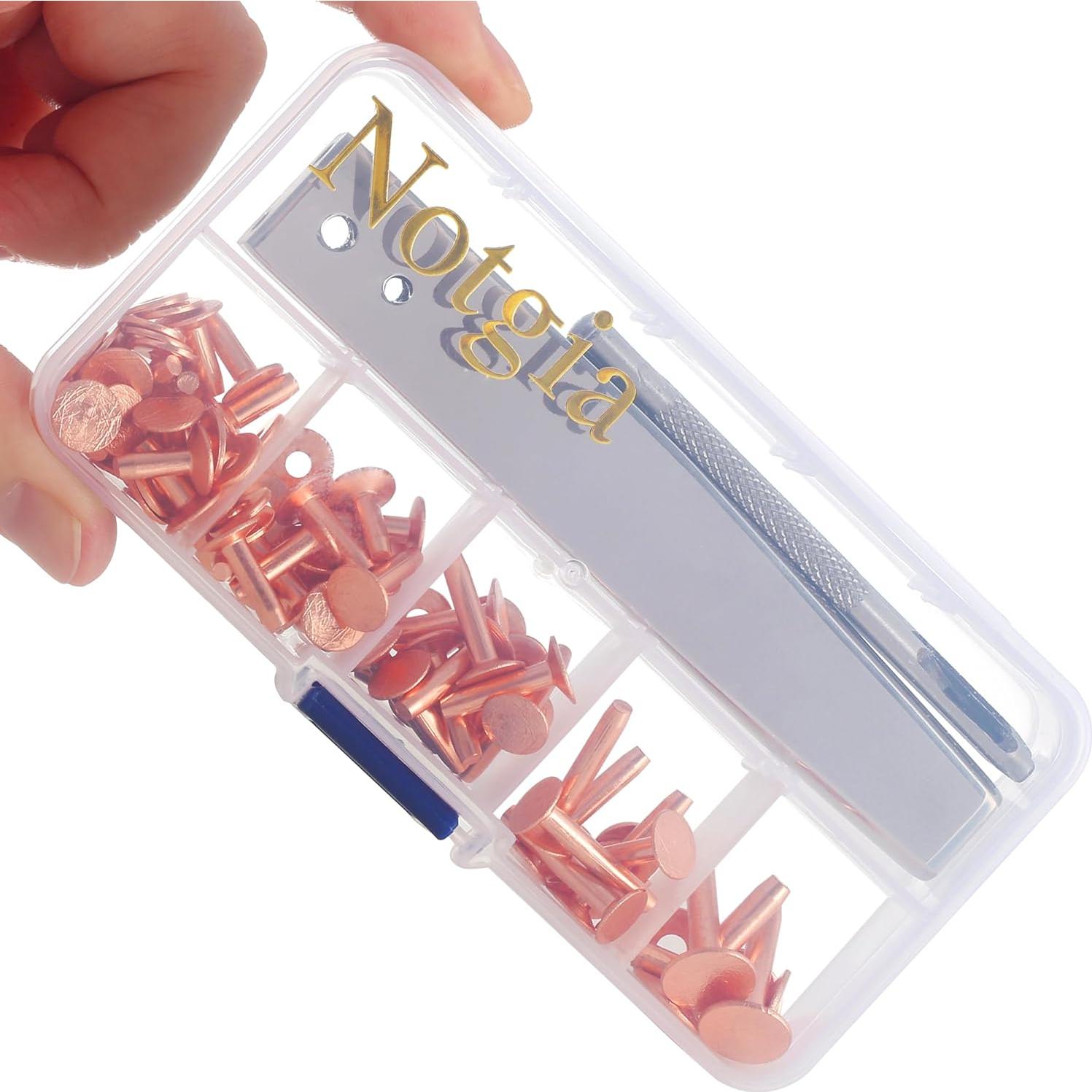 Kit de Remaches de Cobre Notgia 50 Sets para Cuero