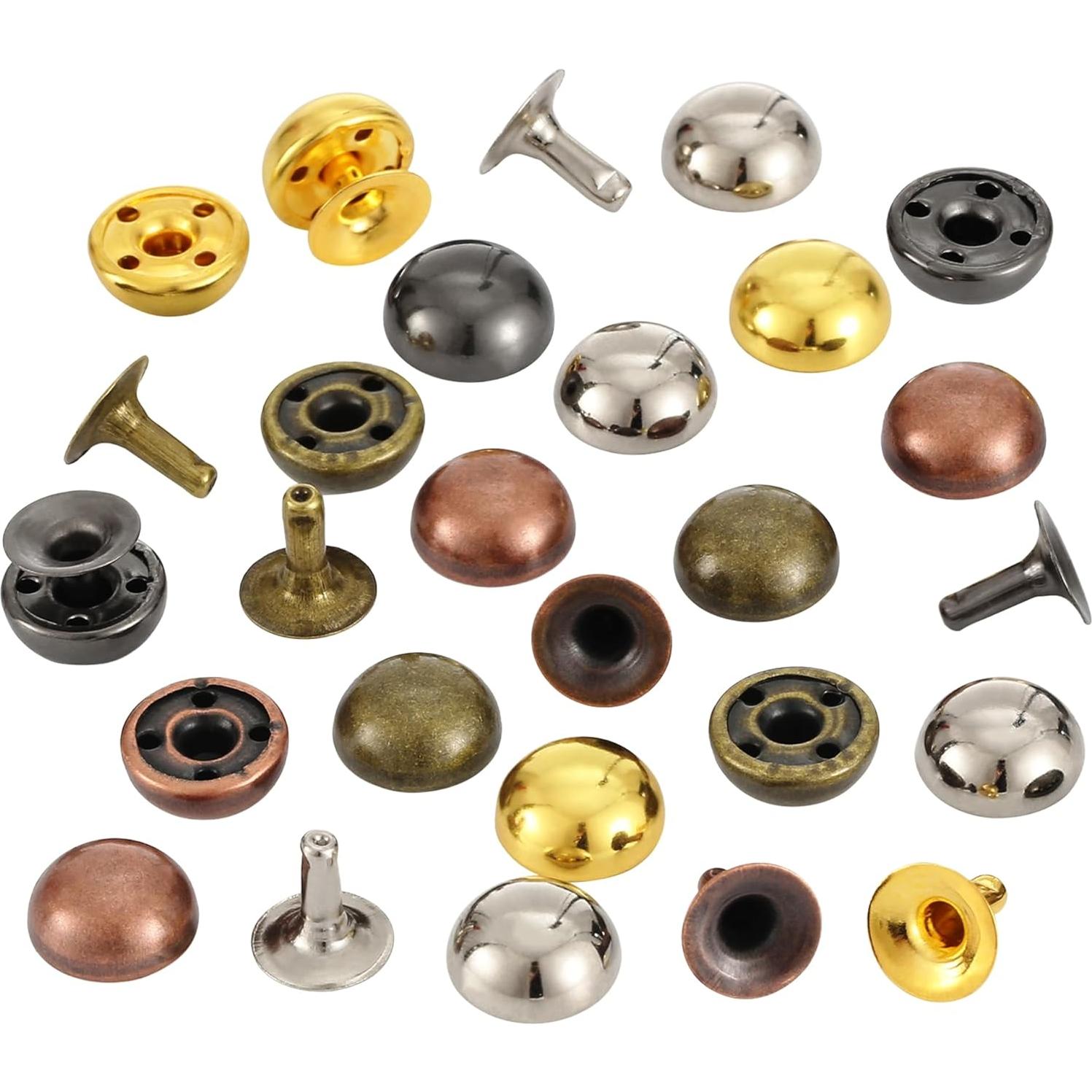 Kit de Remaches de Cuero YORANYO 150 Sets 12x6mm con Herramientas