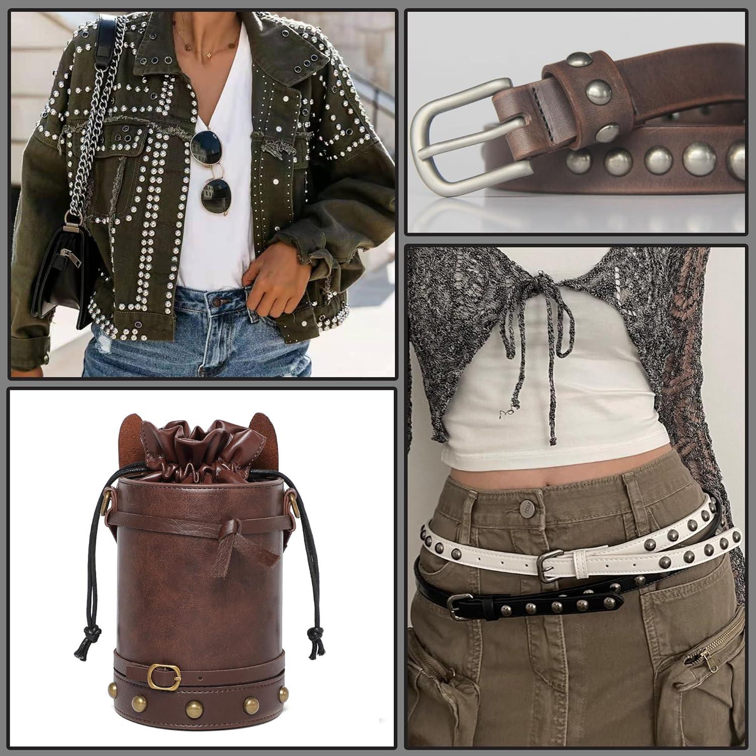 Kit de Remaches de Cuero YORANYO 150 Sets 12x6mm con Herramientas