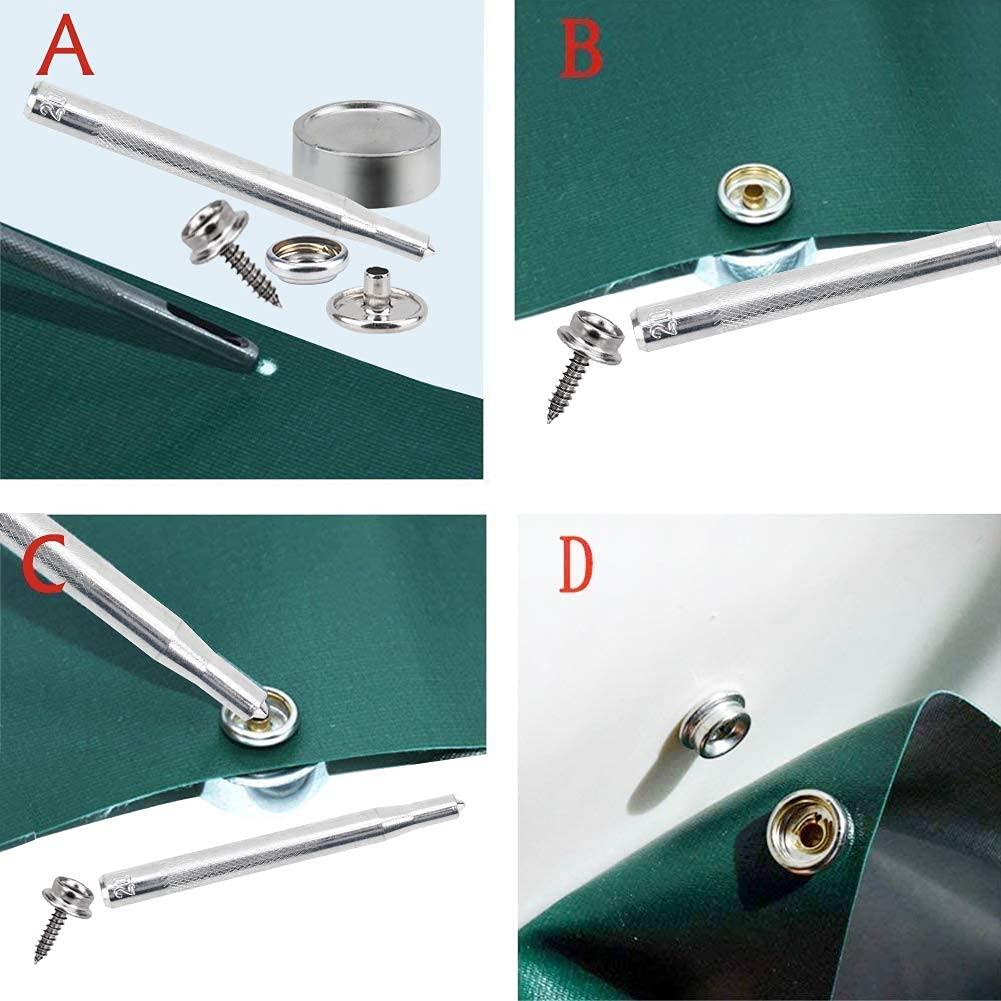 Kit de Botones de Lona CENOZ 150 PCS Acero Inoxidable 9.53 mm