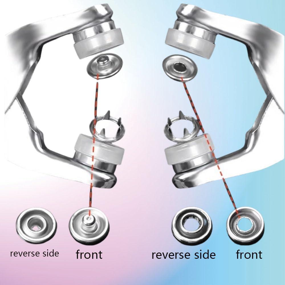 Kit de Botones a Presión de Metal ZHUNIPINGAN - 100 Juegos 9.5mm