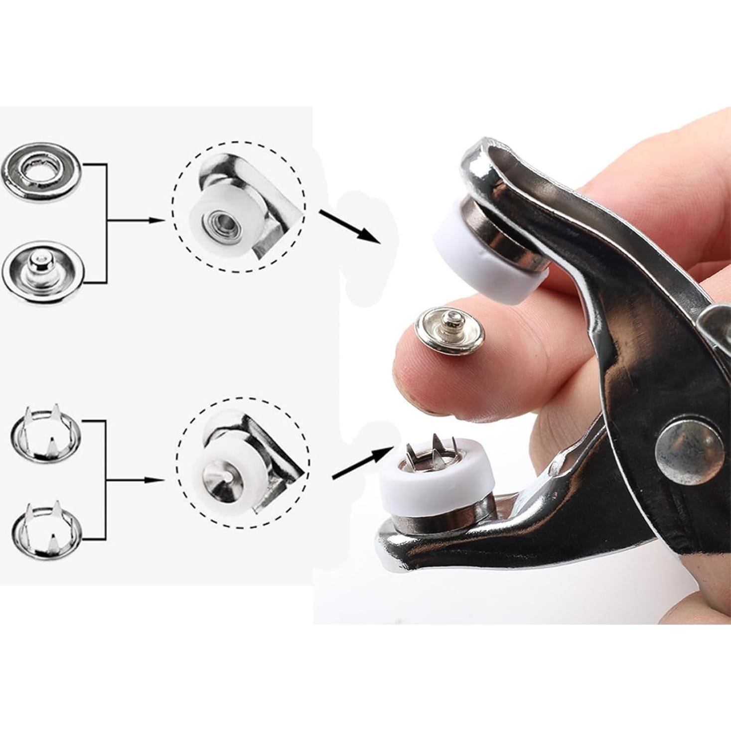 Kit de Botones de Metal GTAAOY 100 Piezas 9.5mm para Costura