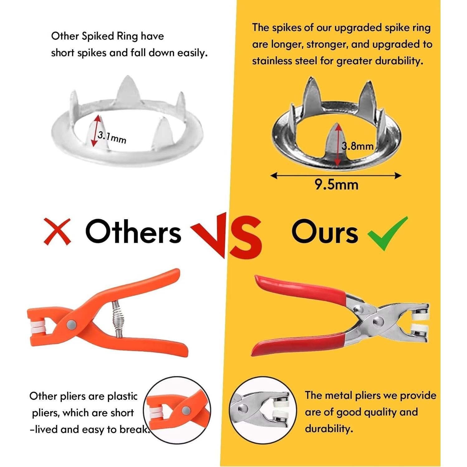 Kit de Botones a Presión KAXIMON 200 Conjuntos 9.5mm Acero Inoxidable